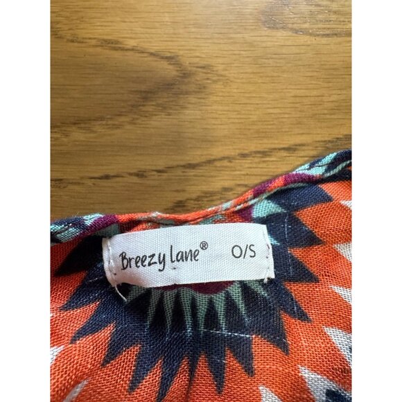 Breezy Lane Kimono Beach Cover-Up Shawl Handkerchief Wrap Poncho OS Hippie Boho - Picture 3 of 7